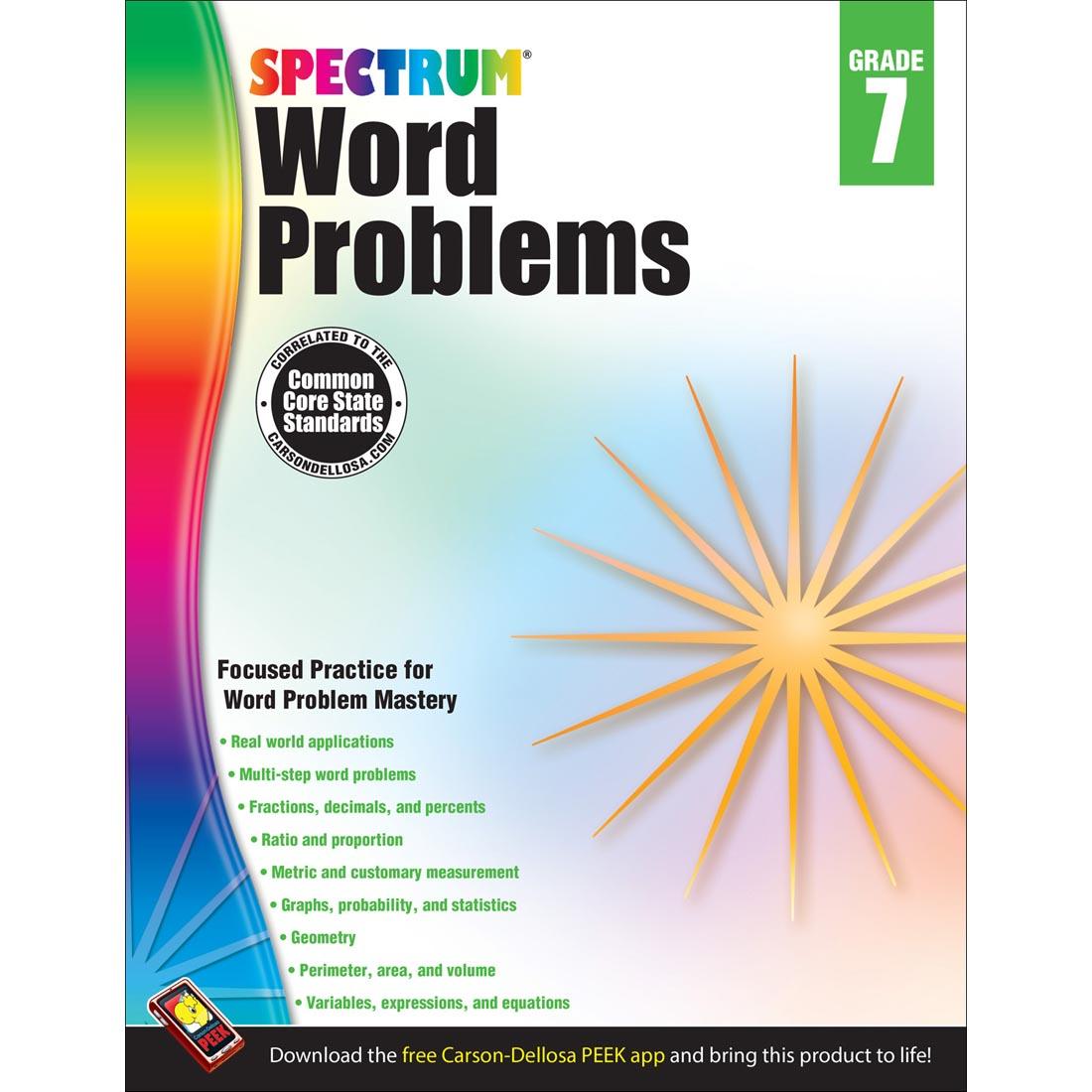 Spectrum Word Problems by Carson Dellosa Grade 7