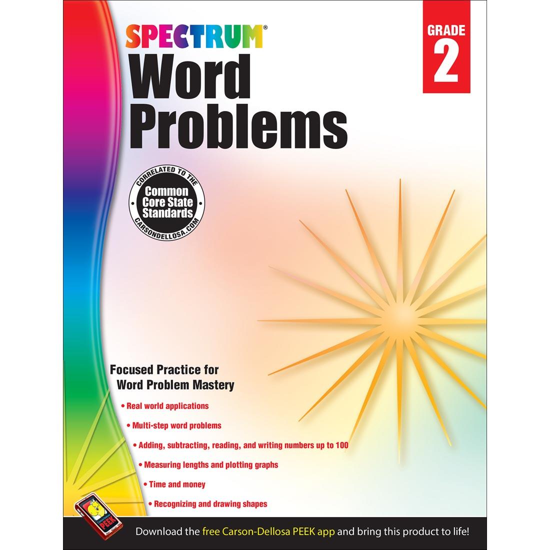 Spectrum Word Problems by Carson Dellosa Grade 2