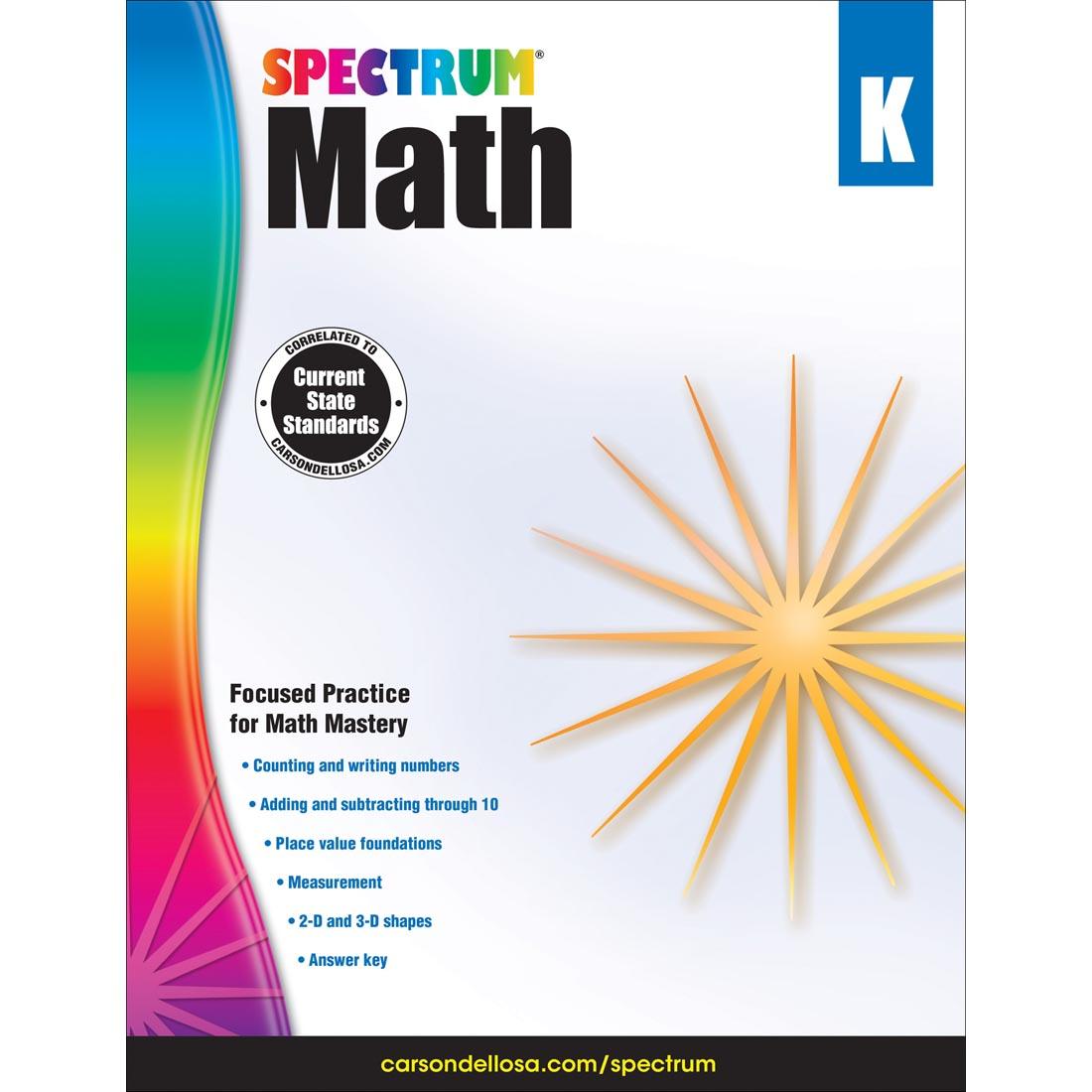 Spectrum Math Book by Carson Dellosa Kindergarten