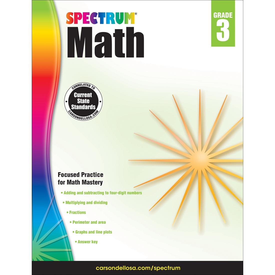 Spectrum Math Book by Carson Dellosa Grade 3
