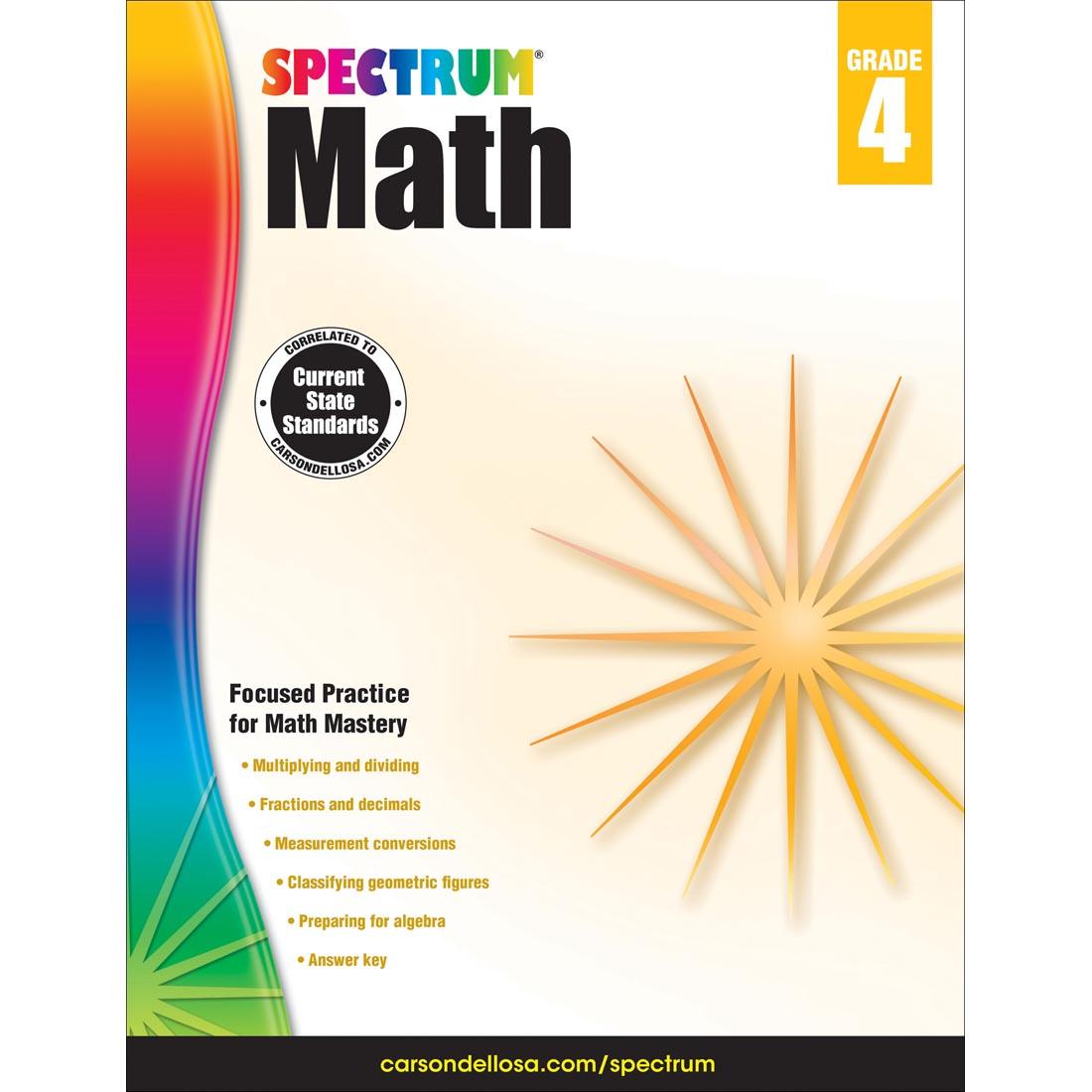 Spectrum Math Book by Carson Dellosa Grade 4