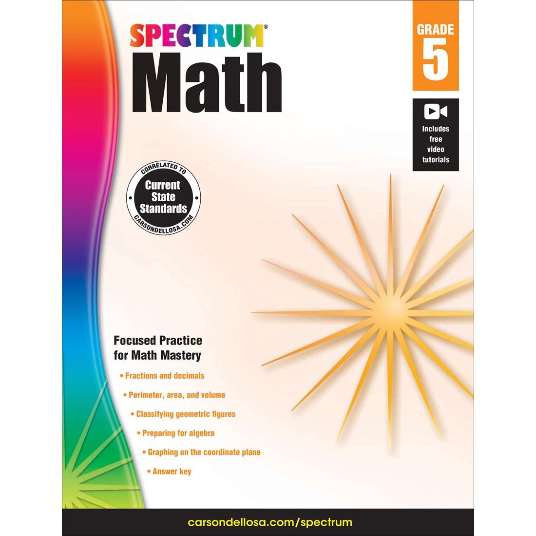 Spectrum Math Book by Carson Dellosa Grade 5