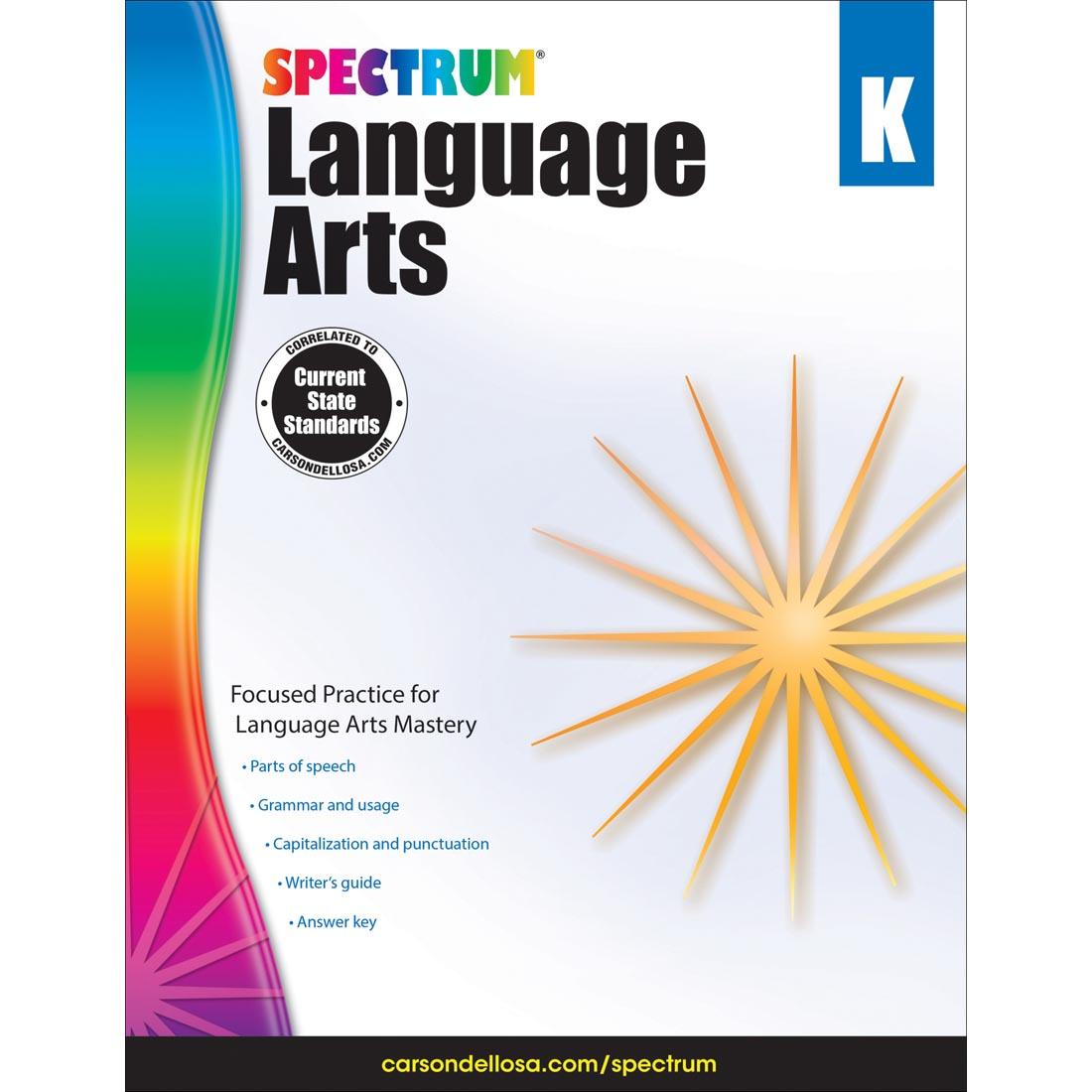 Spectrum Language Arts Book by Carson Dellosa Kindergarten