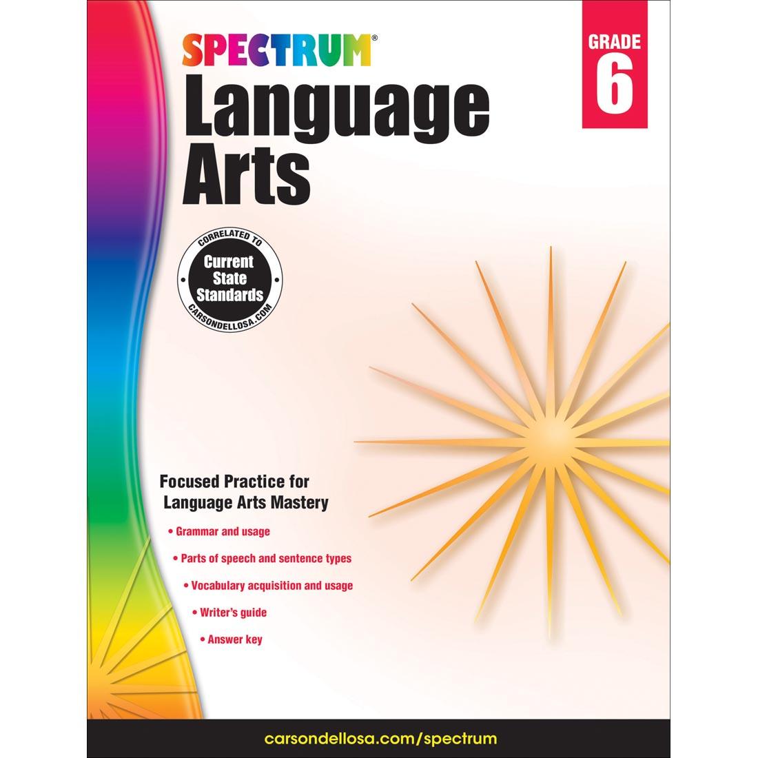 Spectrum Language Arts Book by Carson Dellosa Grade 6