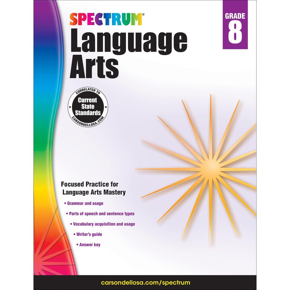 Spectrum Language Arts Book by Carson Dellosa Grade 8