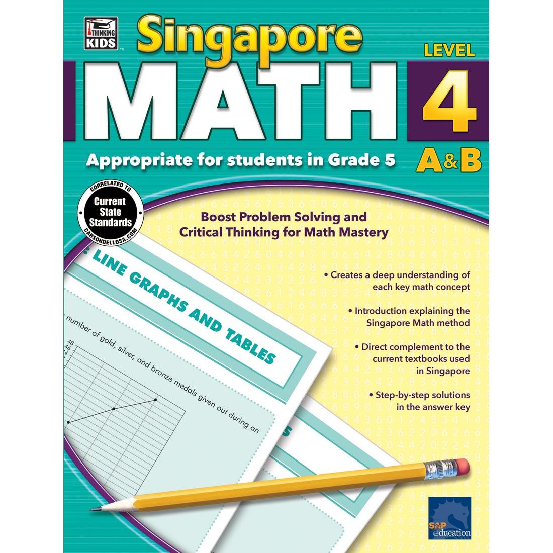 Singapore Math Workbook by Carson Dellosa Level 4