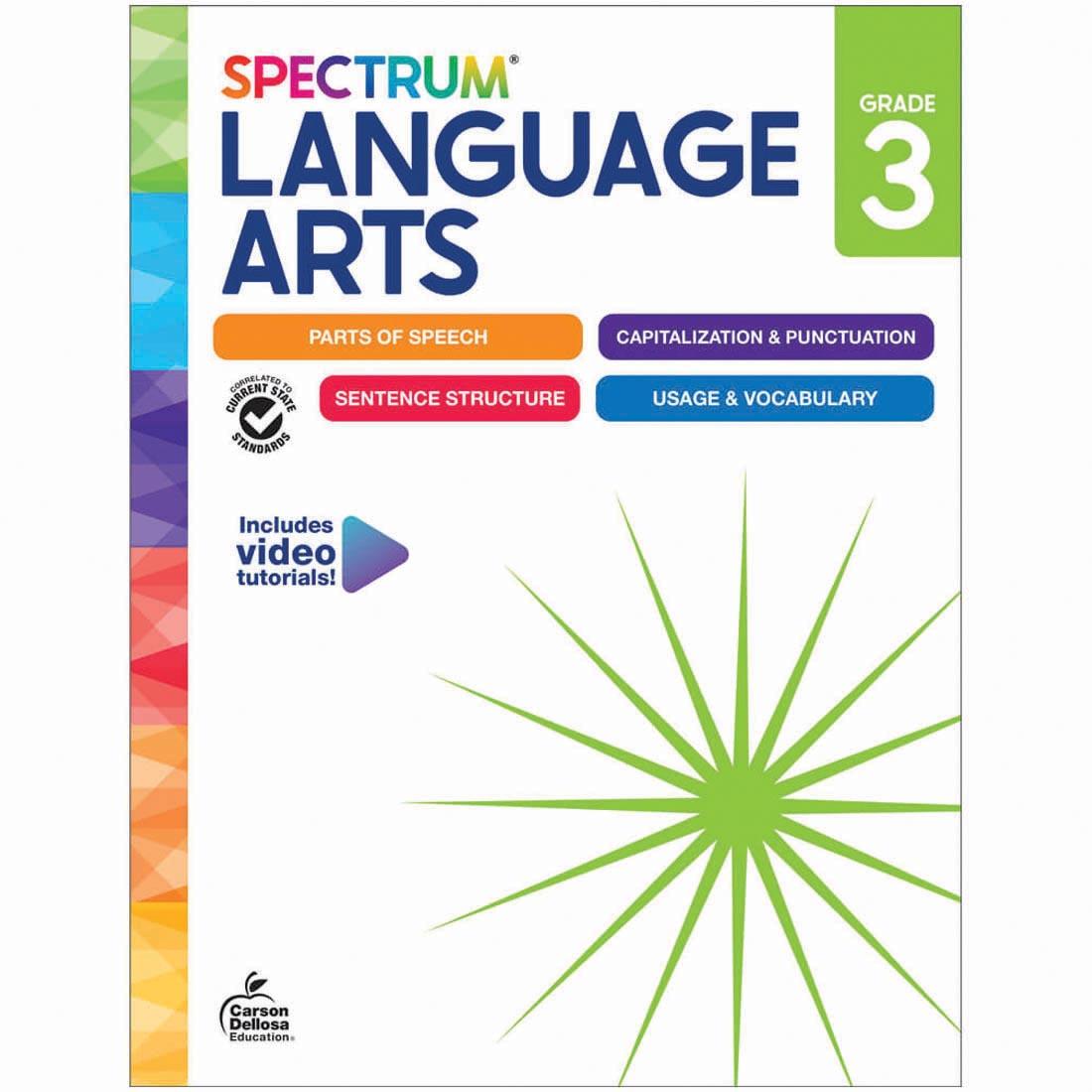 front cover of Spectrum Language Arts Workbook for Grade 3 By Carson Dellosa 