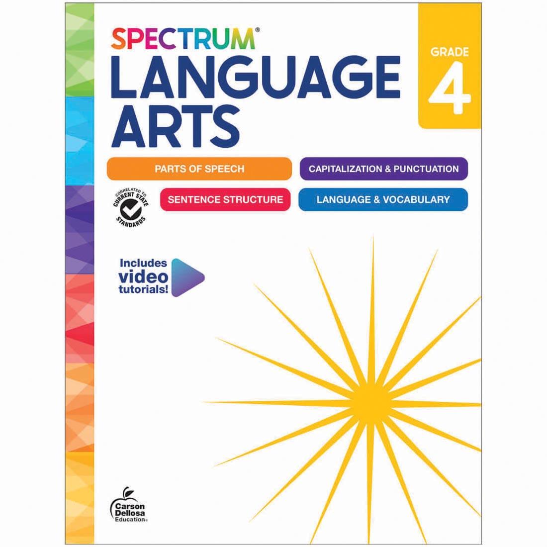 front cover of Spectrum Language Arts Workbook for Grade 4 By Carson Dellosa