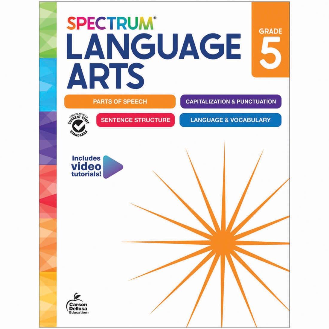 front cover of Spectrum Language Arts Workbook for Grade 5 By Carson Dellosa