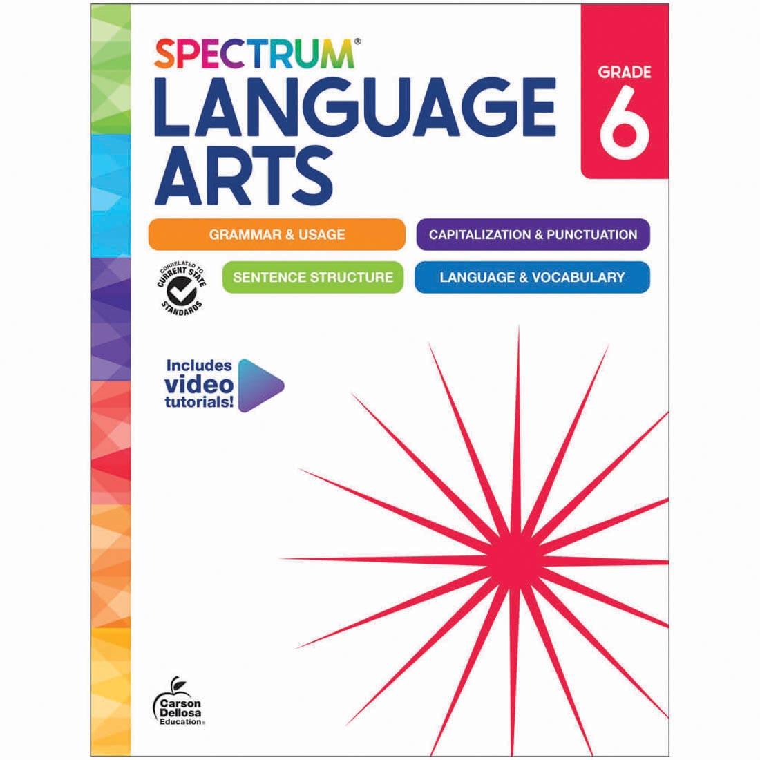 front cover of Spectrum Language Arts Workbook for Grade 6 By Carson Dellosa