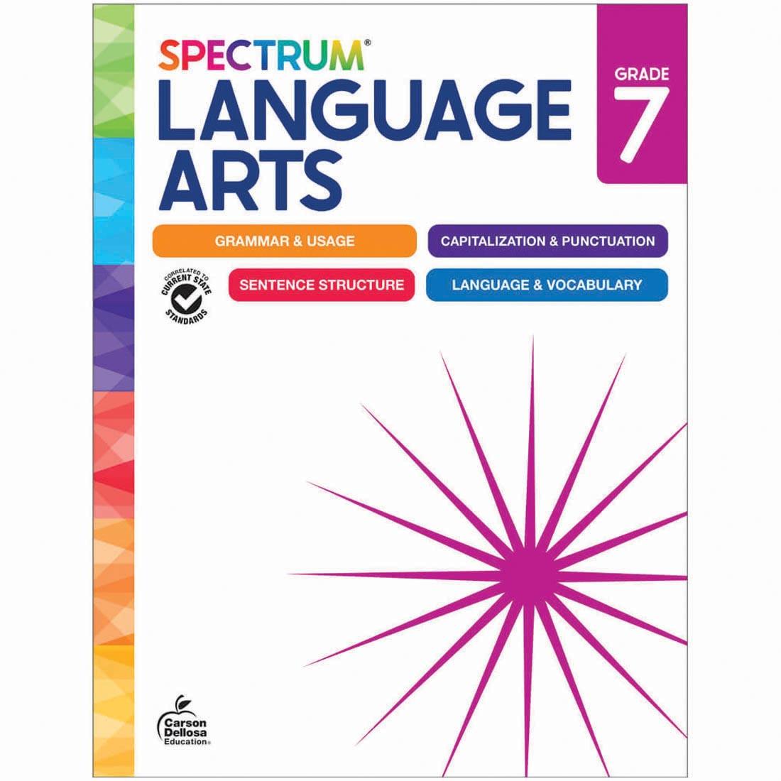 front cover of Spectrum Language Arts Workbook for Grade 7 By Carson Dellosa