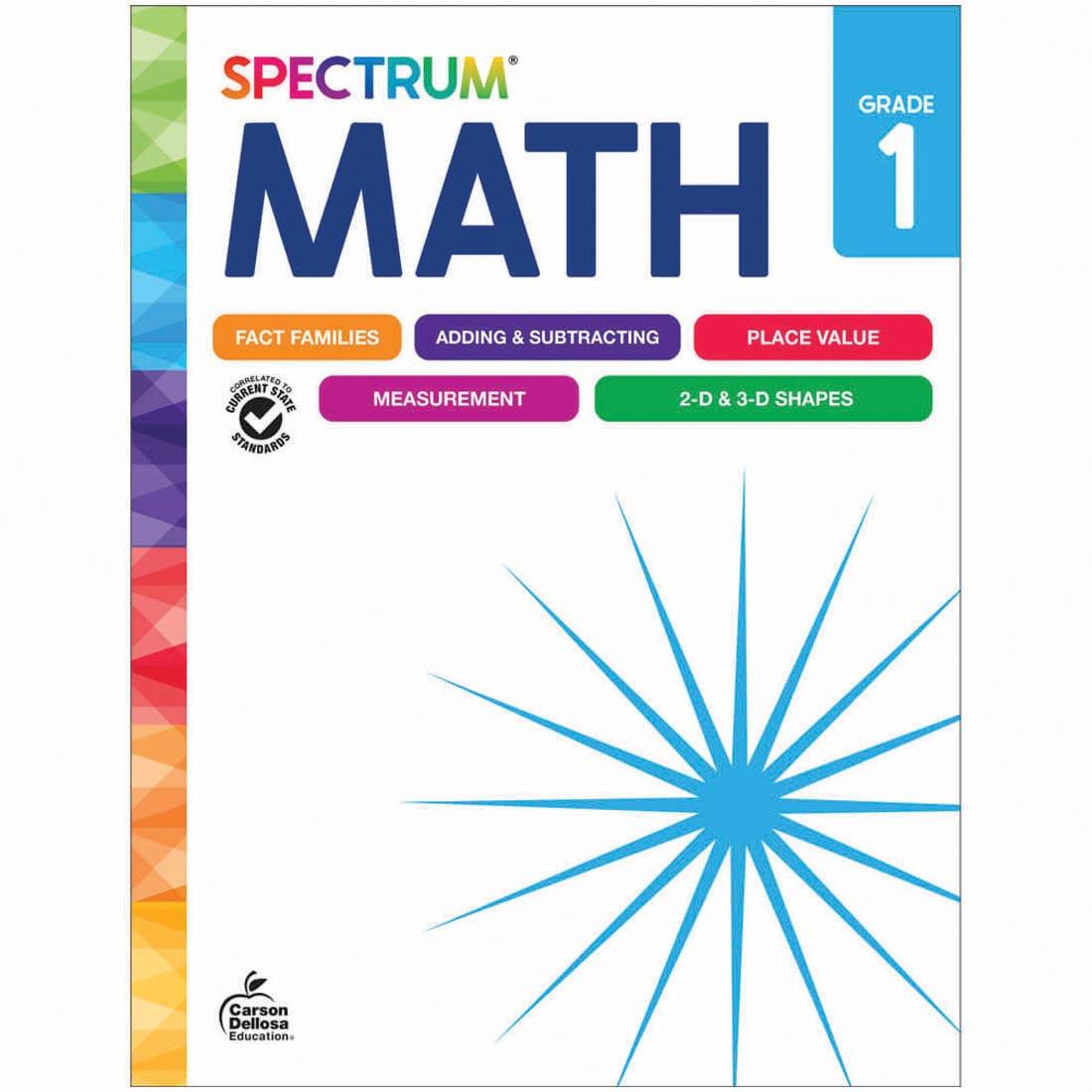 front cover of Spectrum Math Workbook for Grade 1 By Carson Dellosa