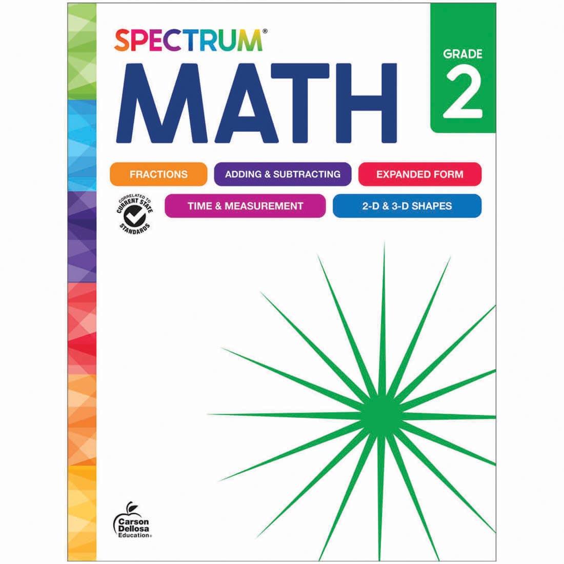 front cover of Spectrum Math Workbook for Grade 2 By Carson Dellosa