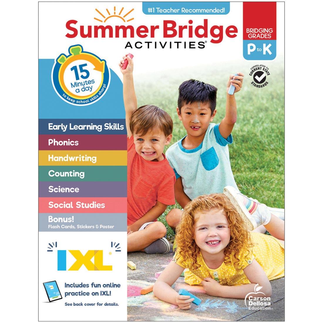 front cover of Summer Bridge Activities Workbook By Carson Dellosa Grades Pre-K to K
