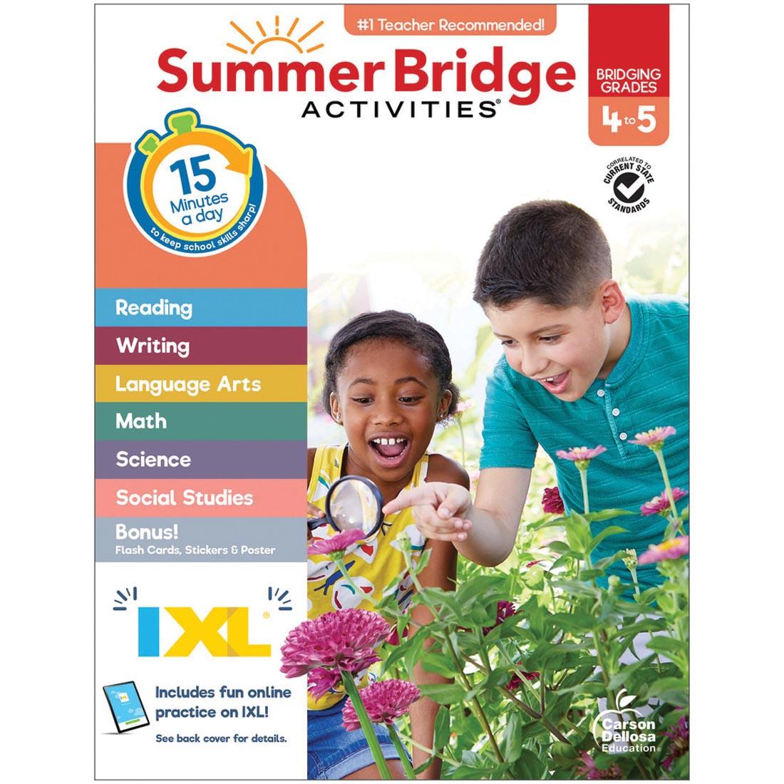front cover of Summer Bridge Activities Workbook By Carson Dellosa Grades 4-5
