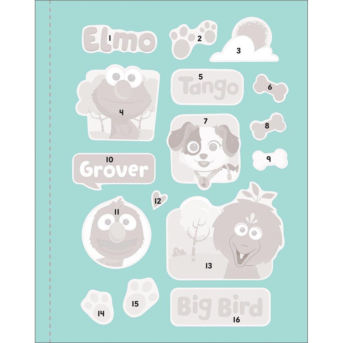page from Sesame Street Elmo & Friends My Very First Sticker By Number