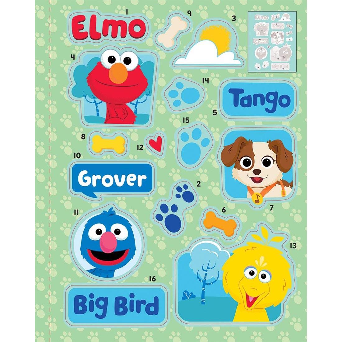 sticker sheet from Sesame Street Elmo & Friends My Very First Sticker By Number