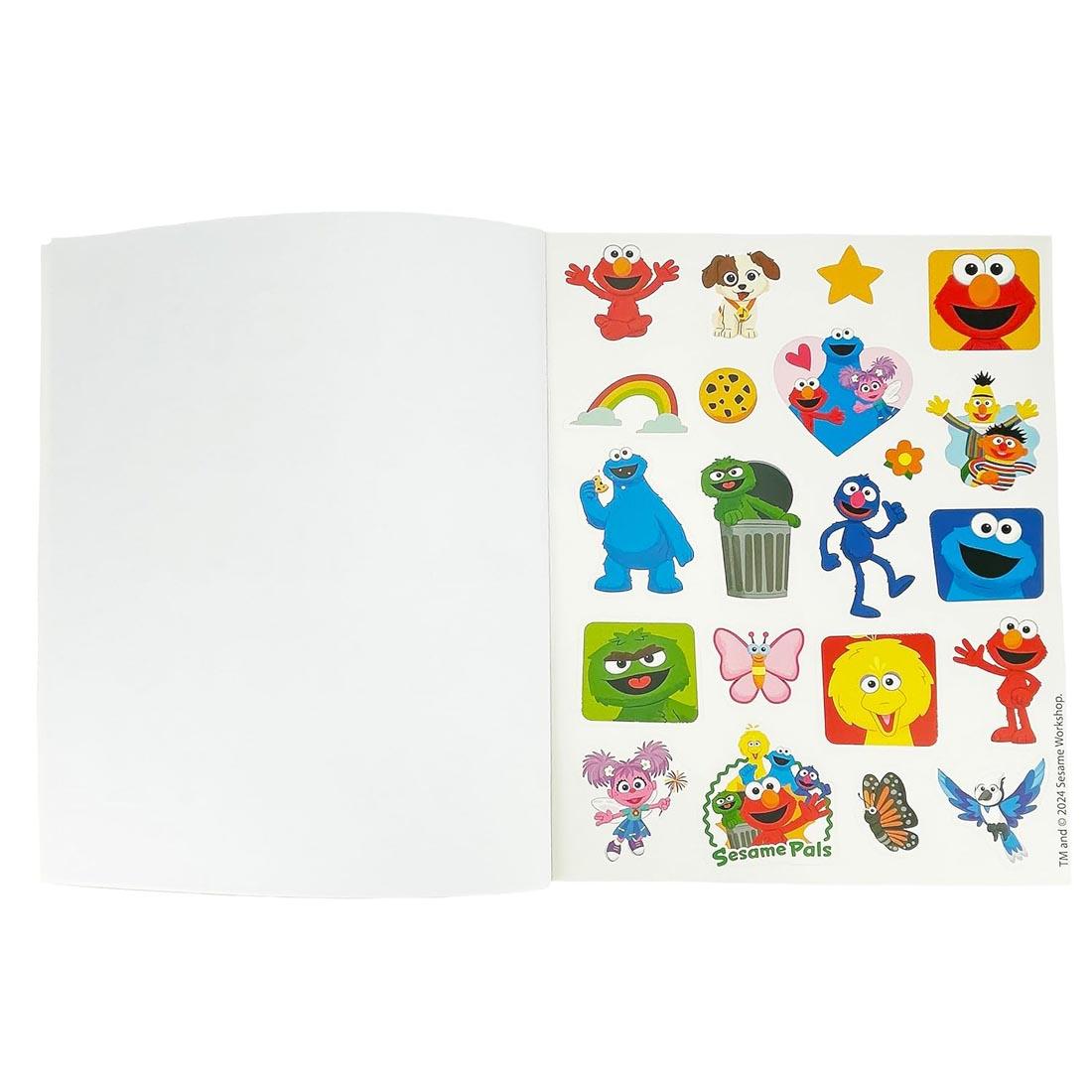 sample sticker page from Sesame Street Dot Marker Activity Book ABC