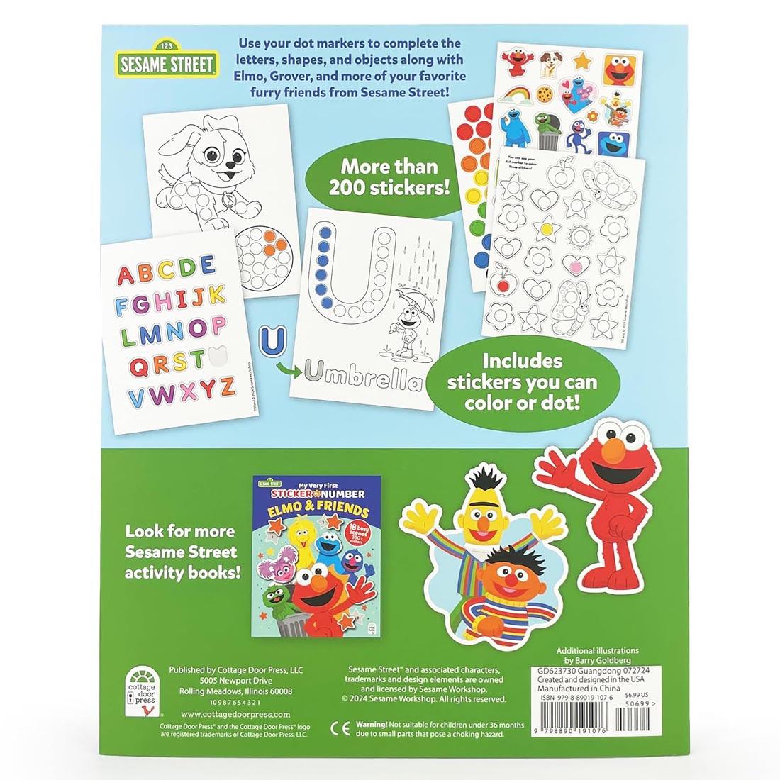 back cover of Sesame Street Dot Marker Activity Book ABC