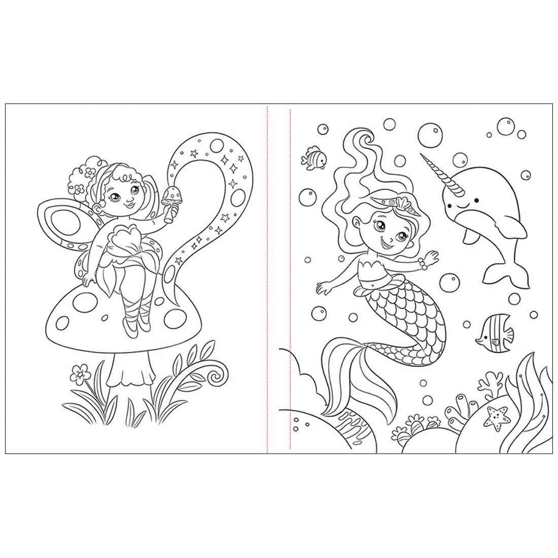2 coloring pages from Totally Awesome Unicorn Coloring Book With Stickers