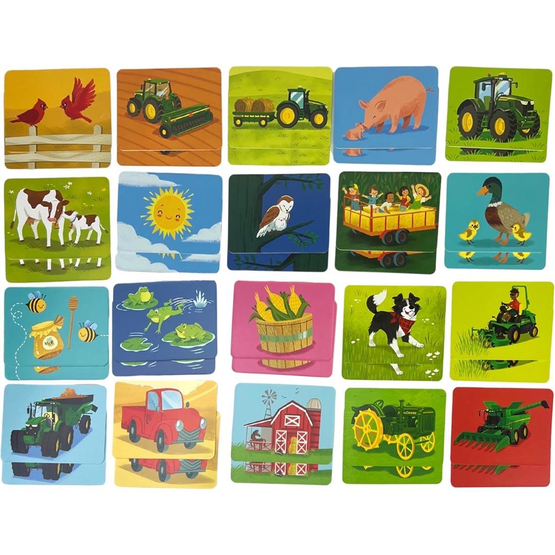 pieces from the John Deere Kids Memory Match Game