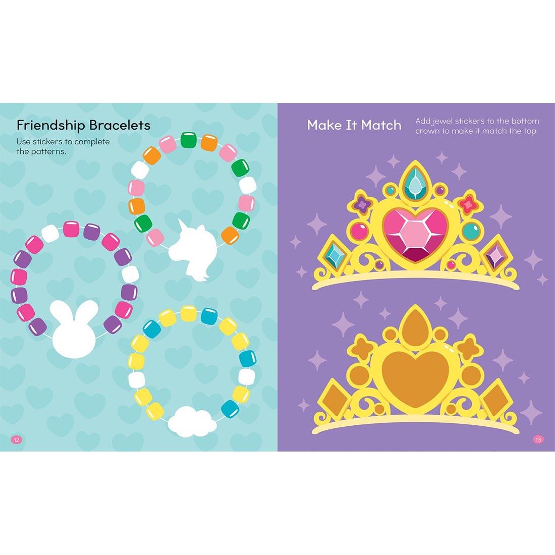 pages from Pretty Pink Toddler Sticker Activity Book
