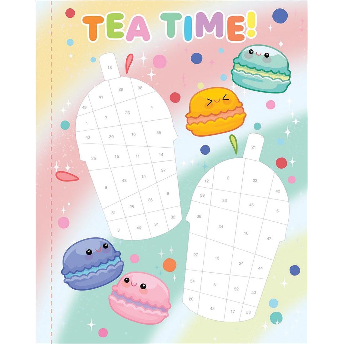 sample page from Sticker By Number Too Cute!