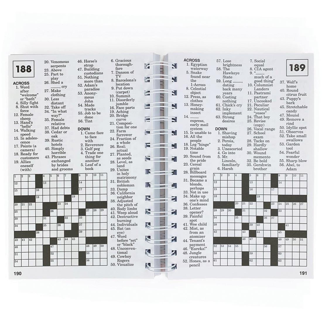 2 pages from inside Piece Of Cake Easy Crosswords Book
