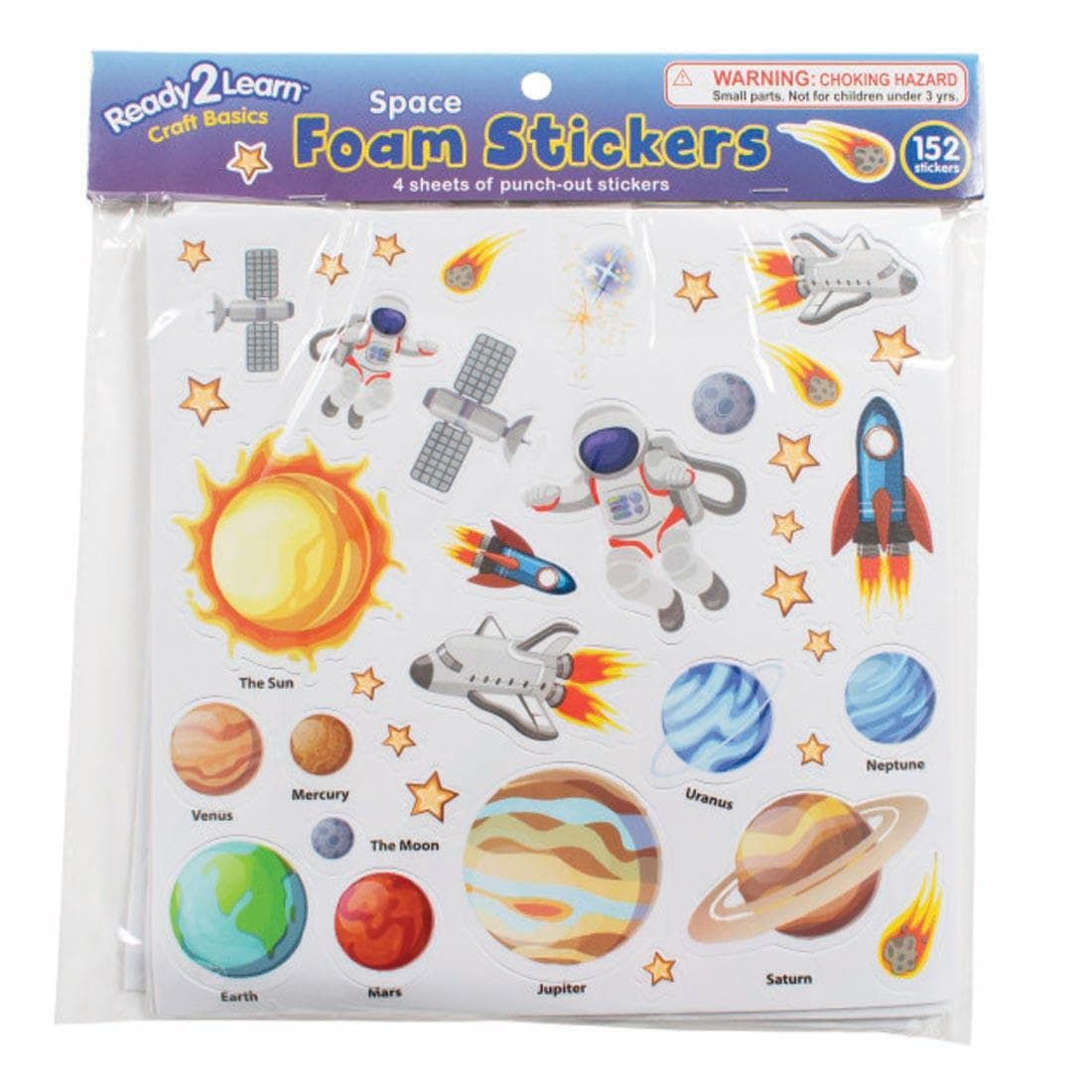 Package of Ready 2 Learn Space Foam Stickers