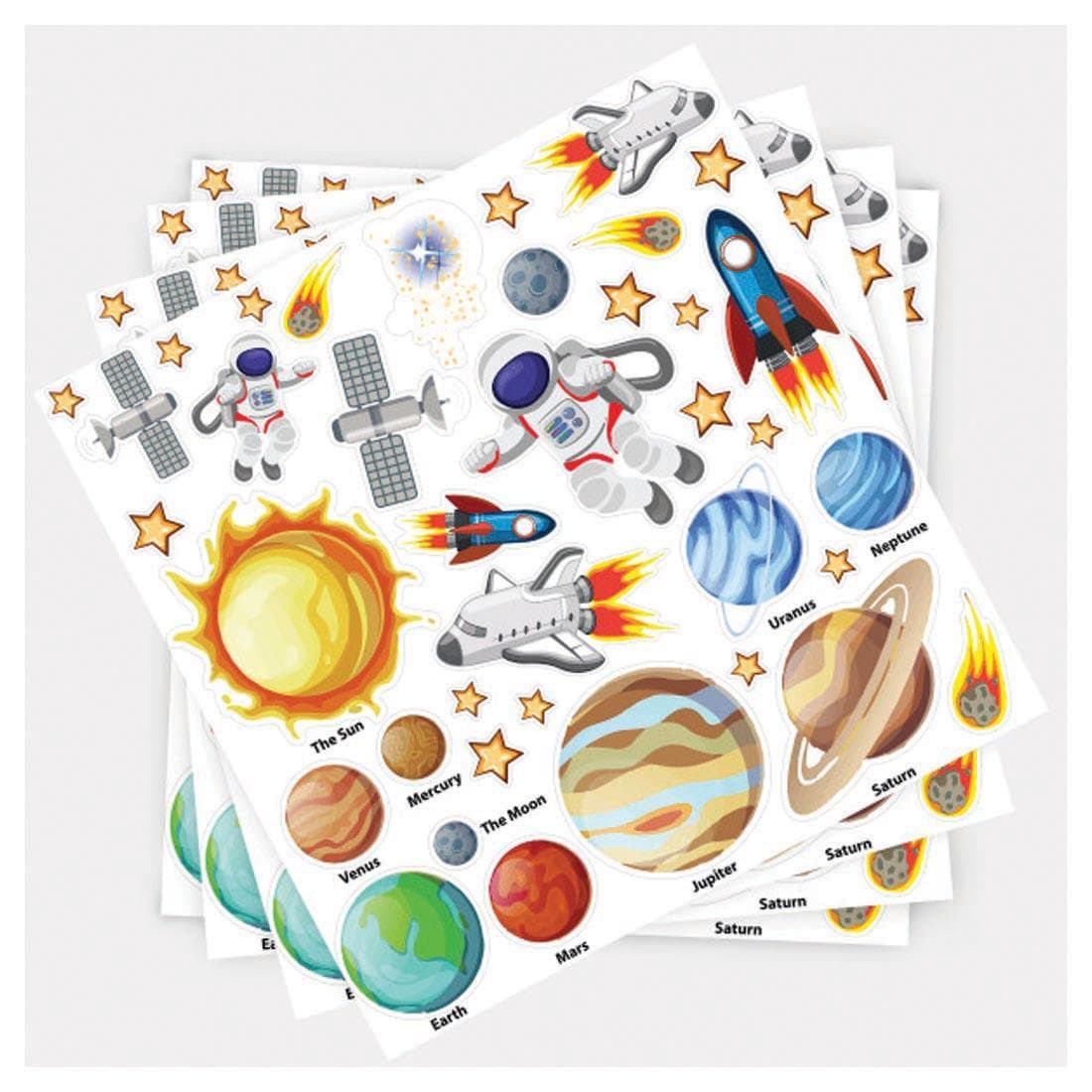 Sticker sheets from Ready 2 Learn Space Foam Stickers