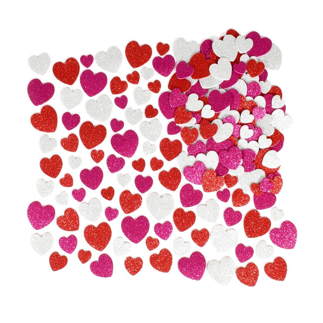 Ready 2 Learn Glitter Hearts Foam Stickers