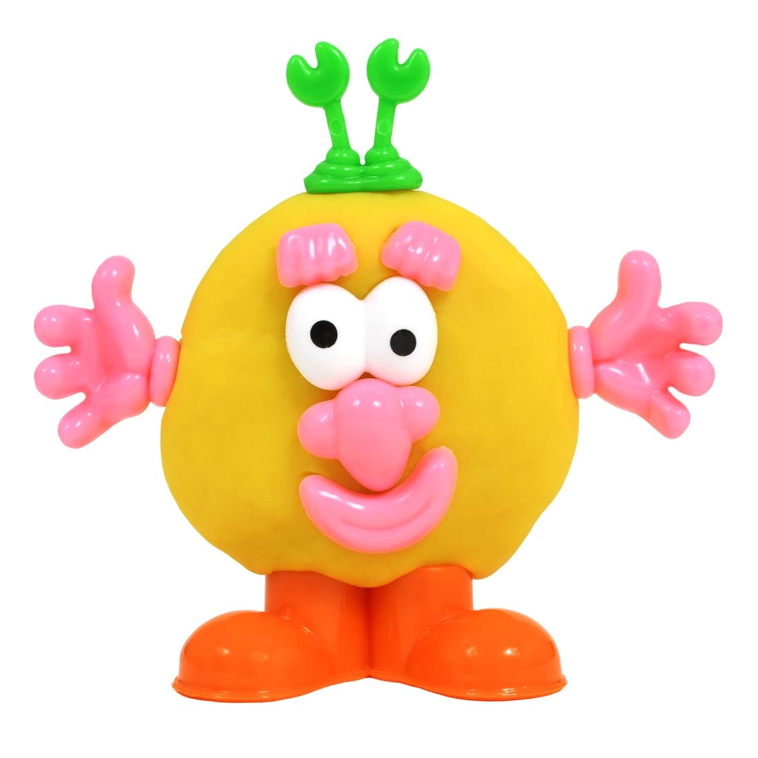 a clump of yellow dough with Ready 2 Learn Dough Character Accessories