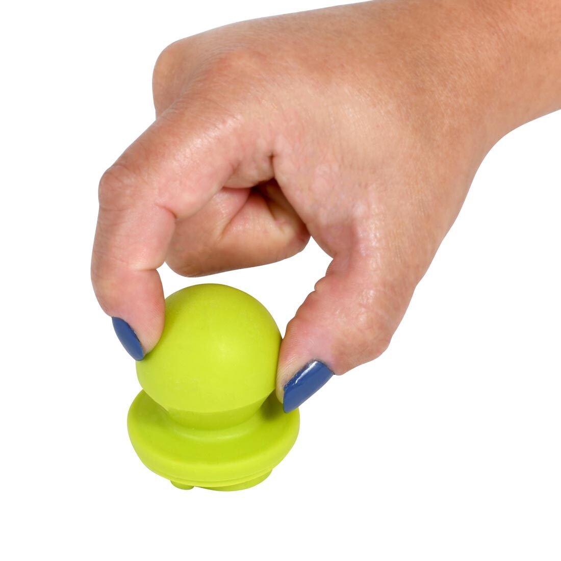 fingers gripping the knob of a Ready 2 Learn Emotions Easy Grip Stamper