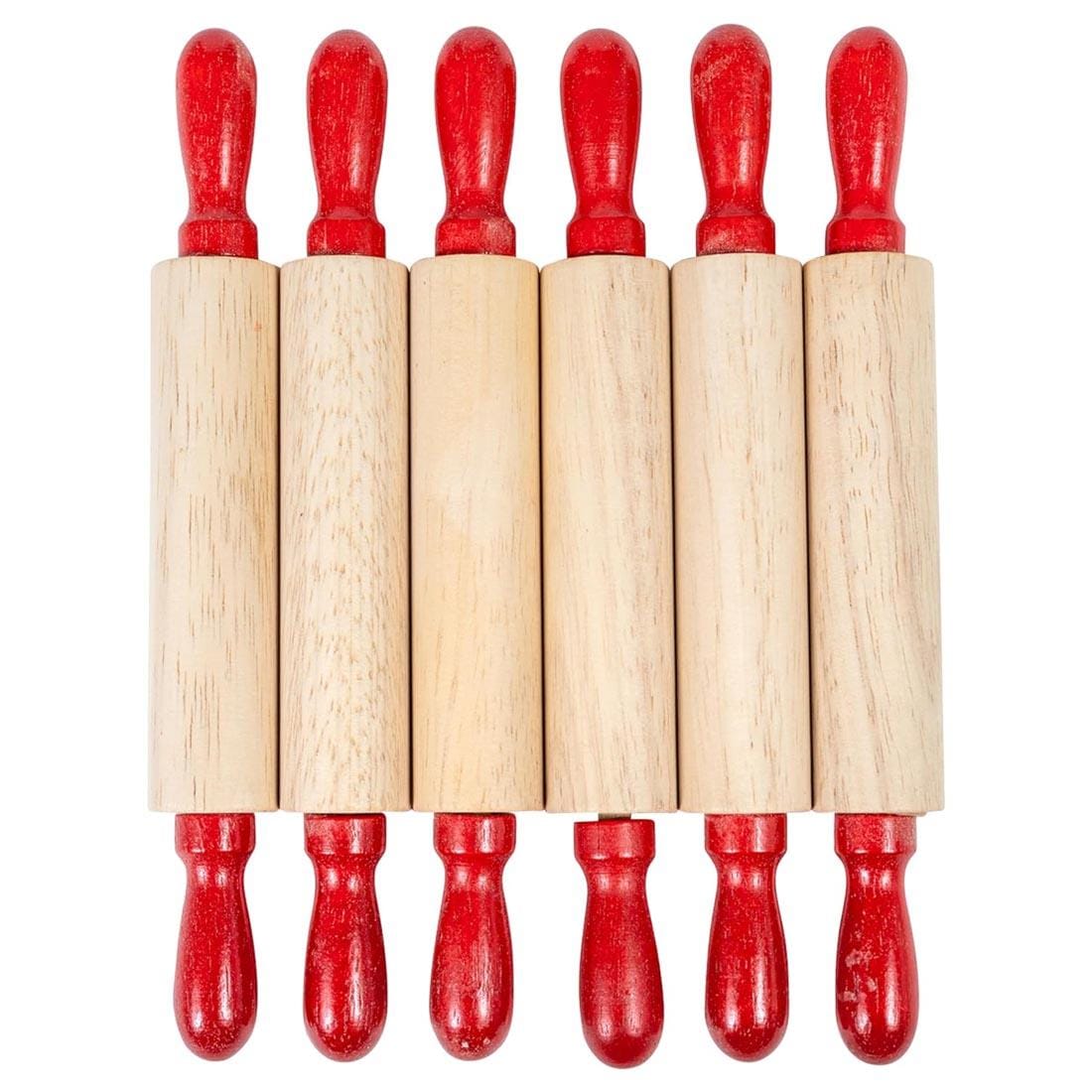 6 Ready 2 Learn Mini Wooden Rolling Pins