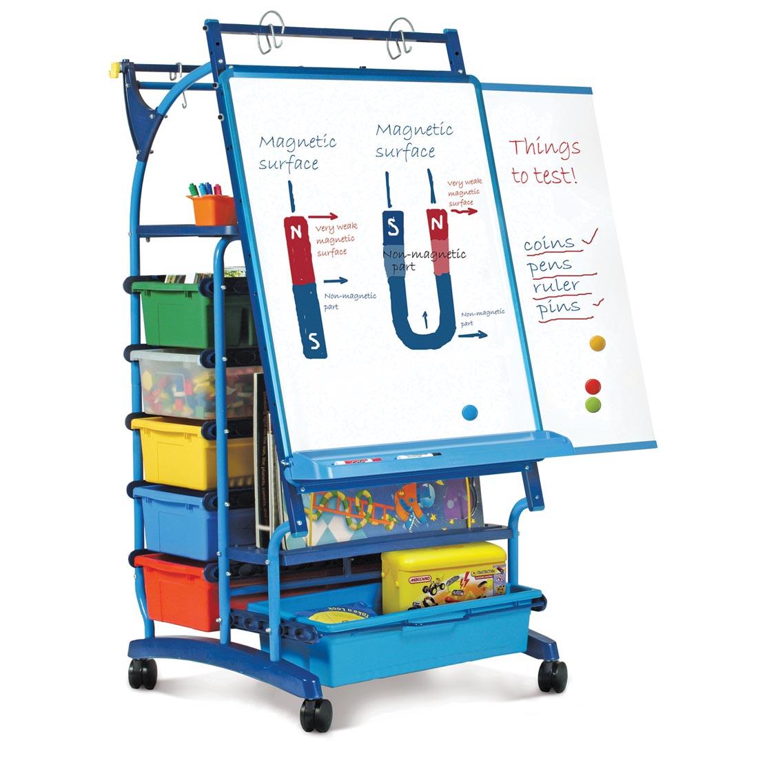 Teacher Cart with Tubs and Whiteboard