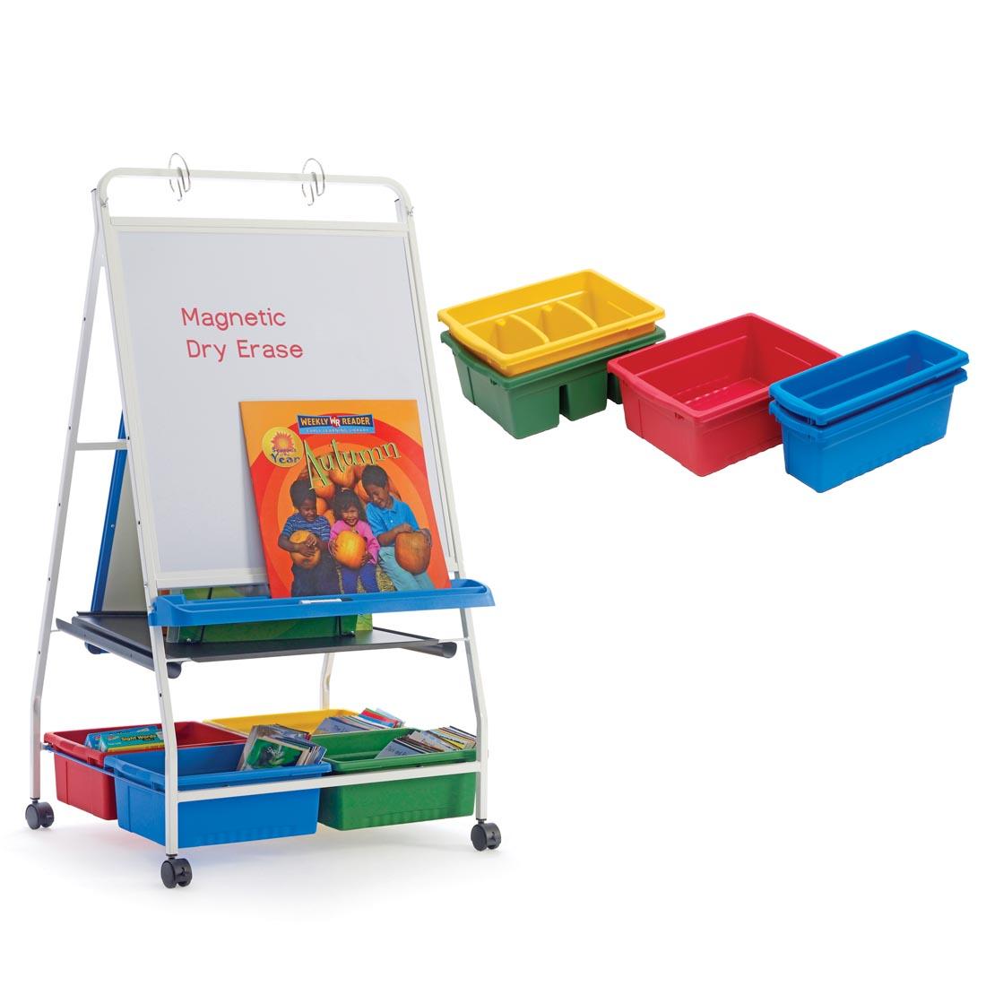 Classic Royal Reading & Writing Center With Premium Tubs; shown on the cart plus on the side