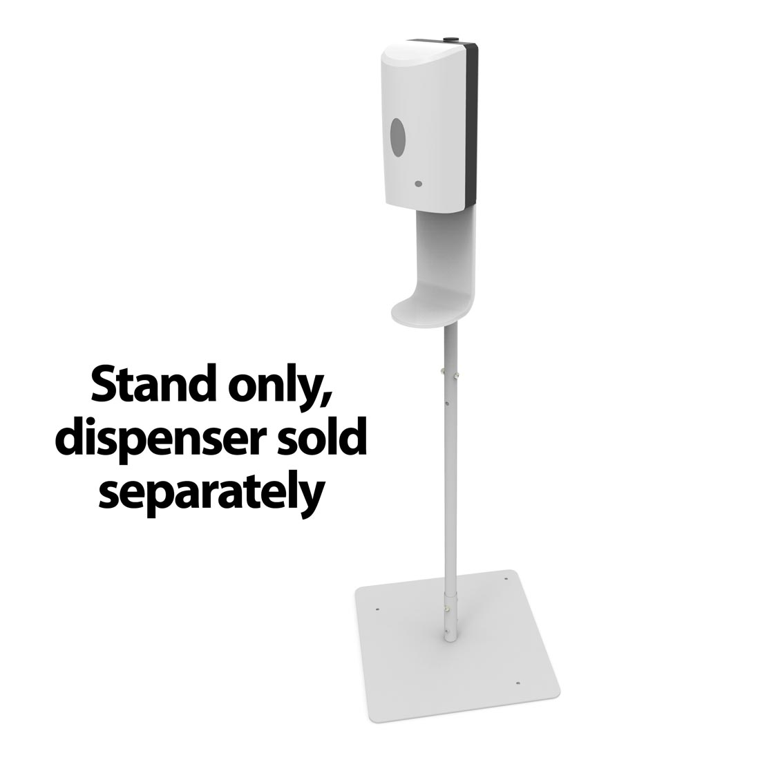 Hand Sanitizer Stand with the words Stand only, dispenser sold separately