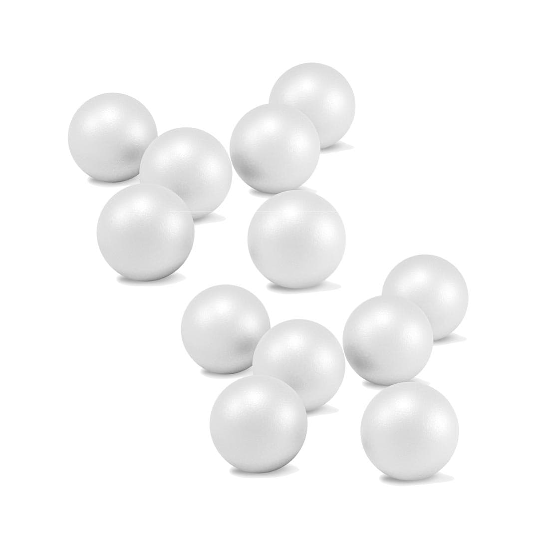 12 White Smooth Foam Balls