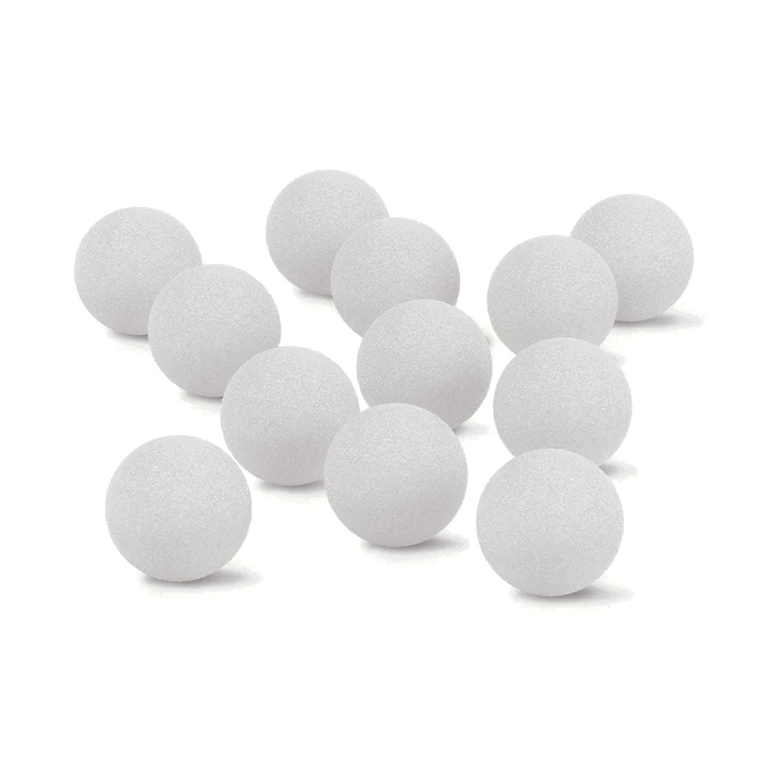 12 White craft foam Balls