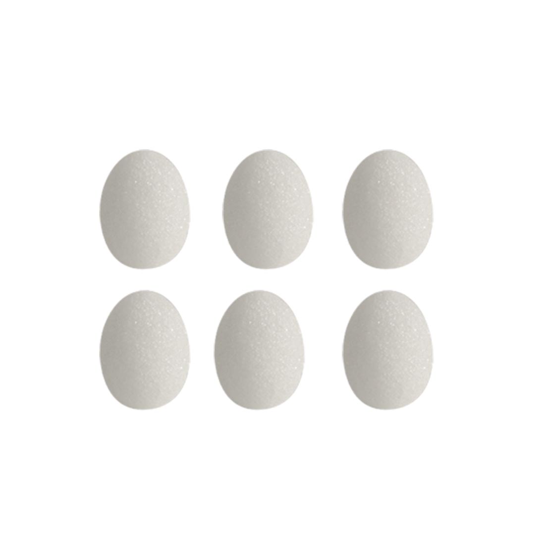 Six White craft foam Eggs