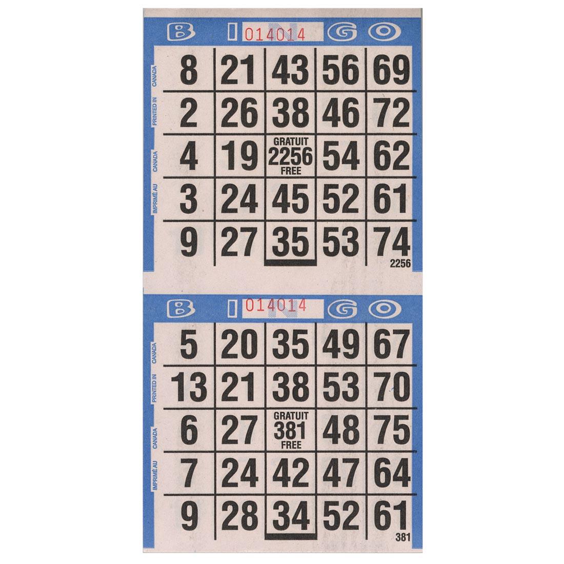 Bingo 2-Game Cards