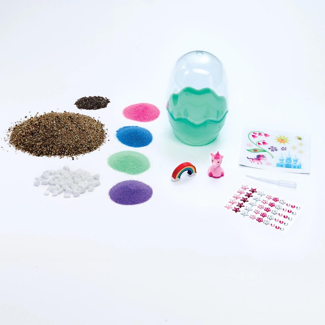 Components of the Unicorn Mini Garden By Creativity For Kids