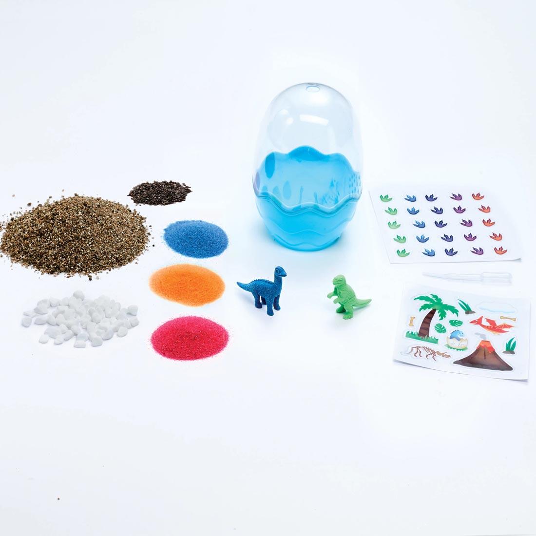 Components of the Dinosaurs Mini Garden By Creativity For Kids