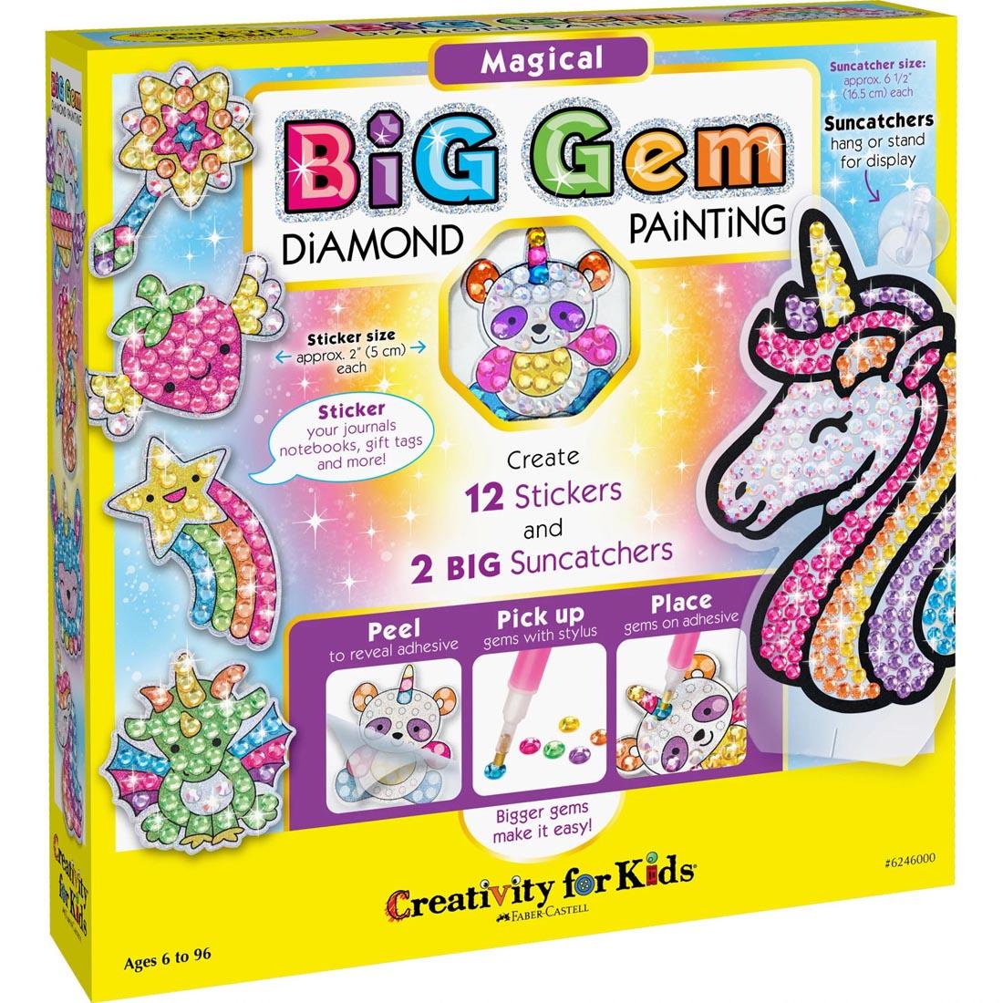 Front of package of Big Gem Diamond Painting Magical Kit By Creativity For Kids