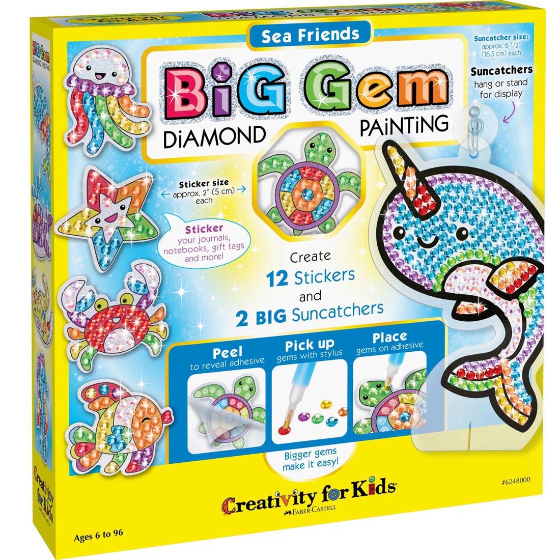 Big Gem Diamond Painting Sea Friends Kit By Creativity For Kids, front of box