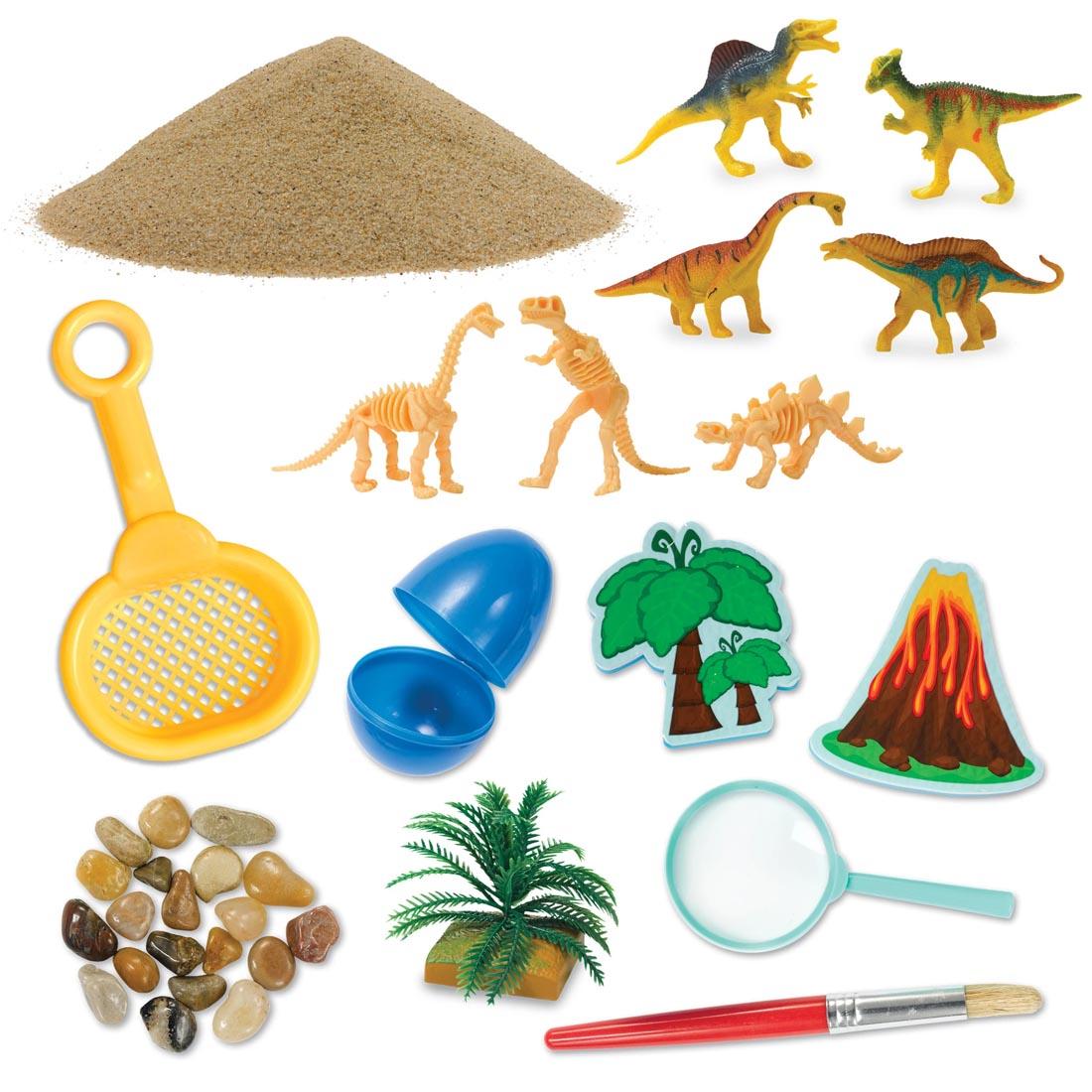 Components of the Dinosaur Dig Sensory Bin By Creativity For Kids