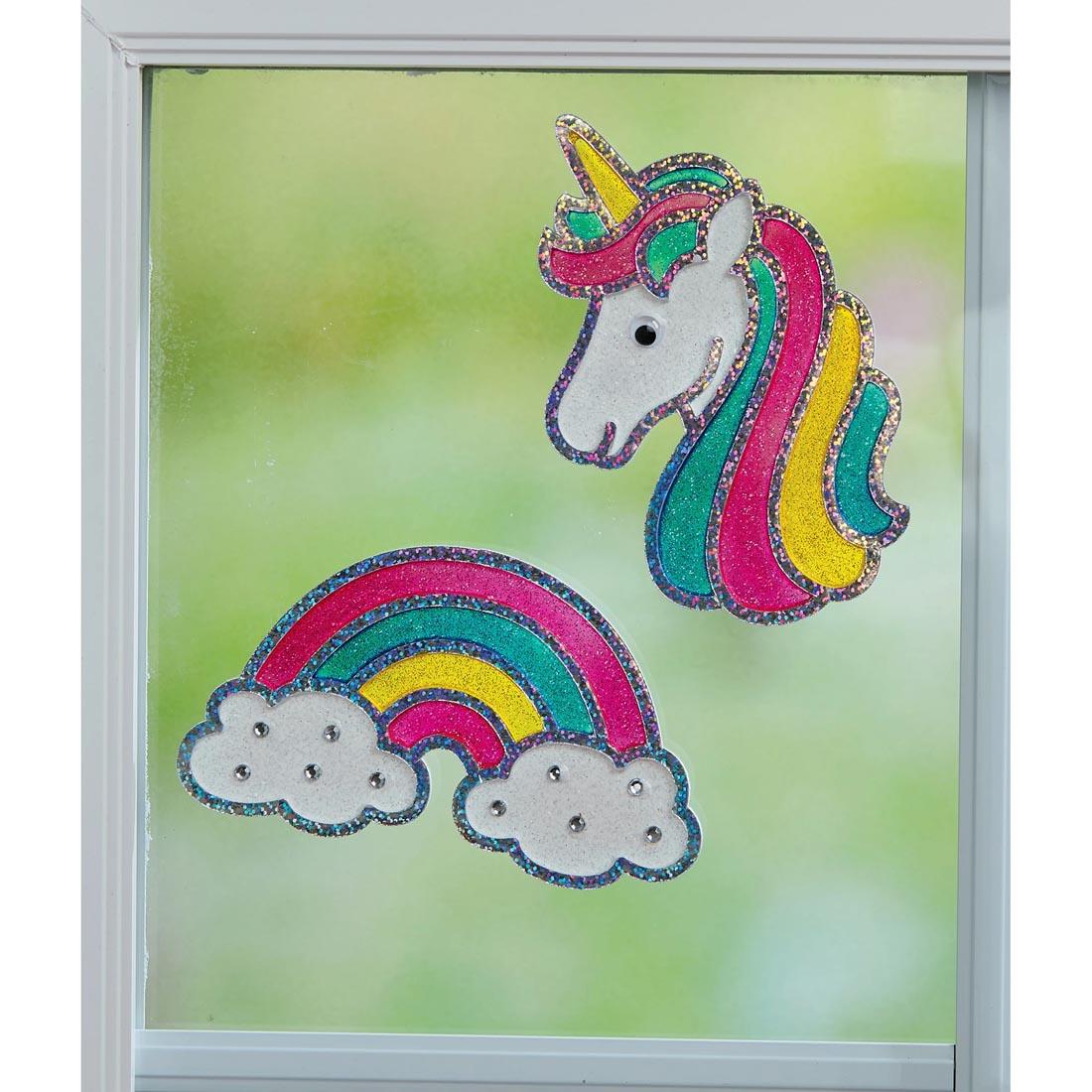 Samples of completed Magical Window Art By Creativity For Kids