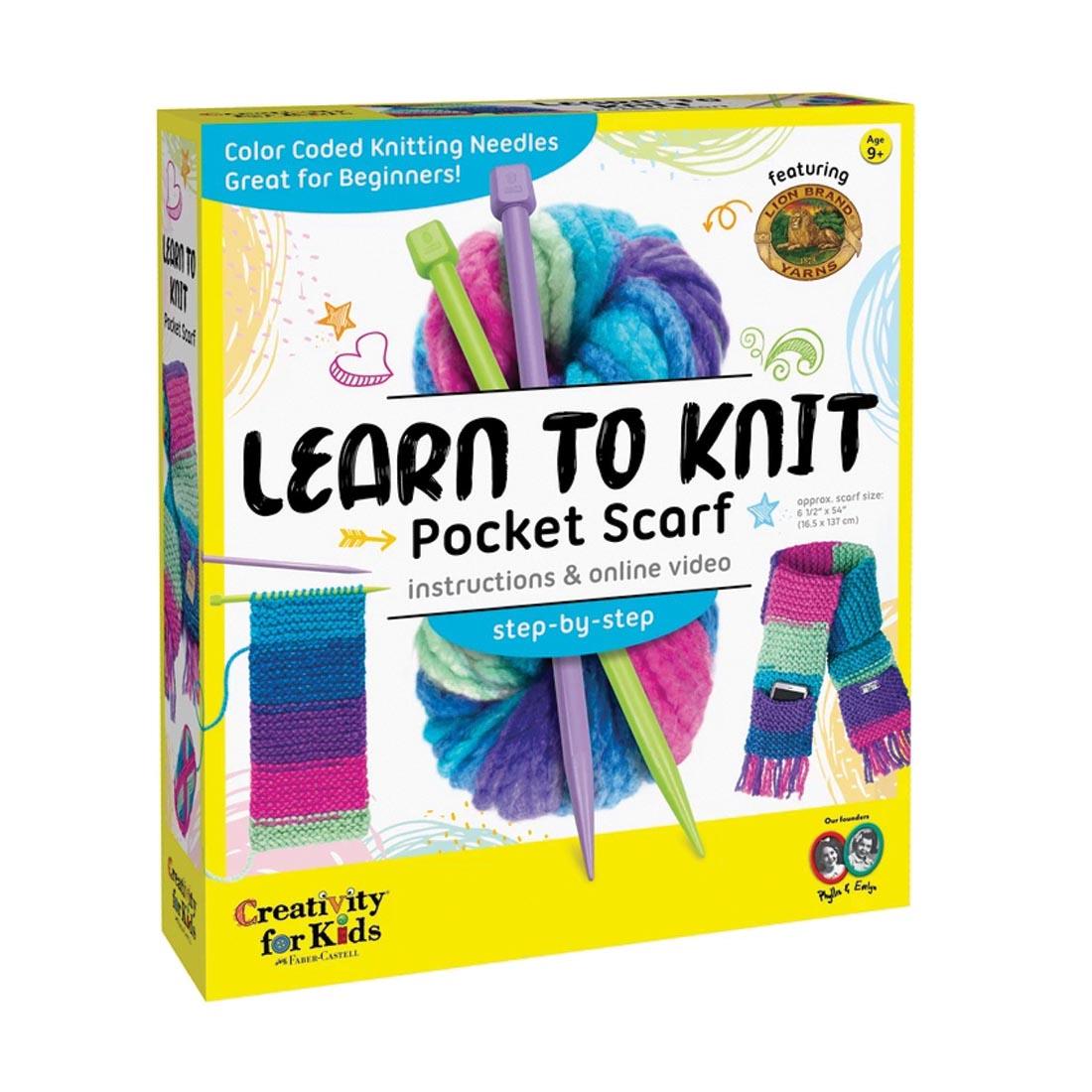 Learn To Knit Pocket Scarf Kit By Creativity For Kids