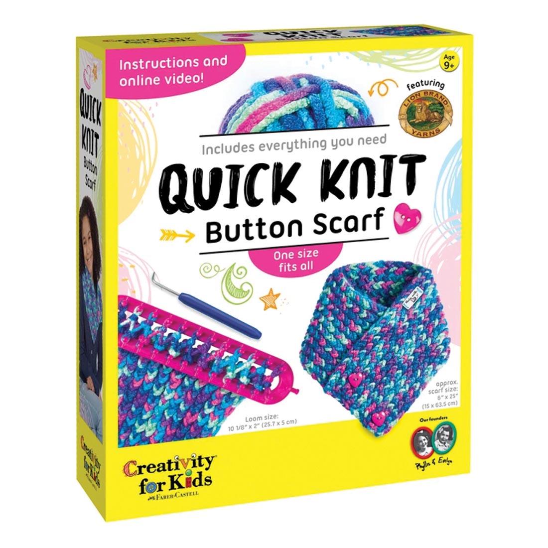 Quick Knit Button Scarf Kit By Creativity For Kids