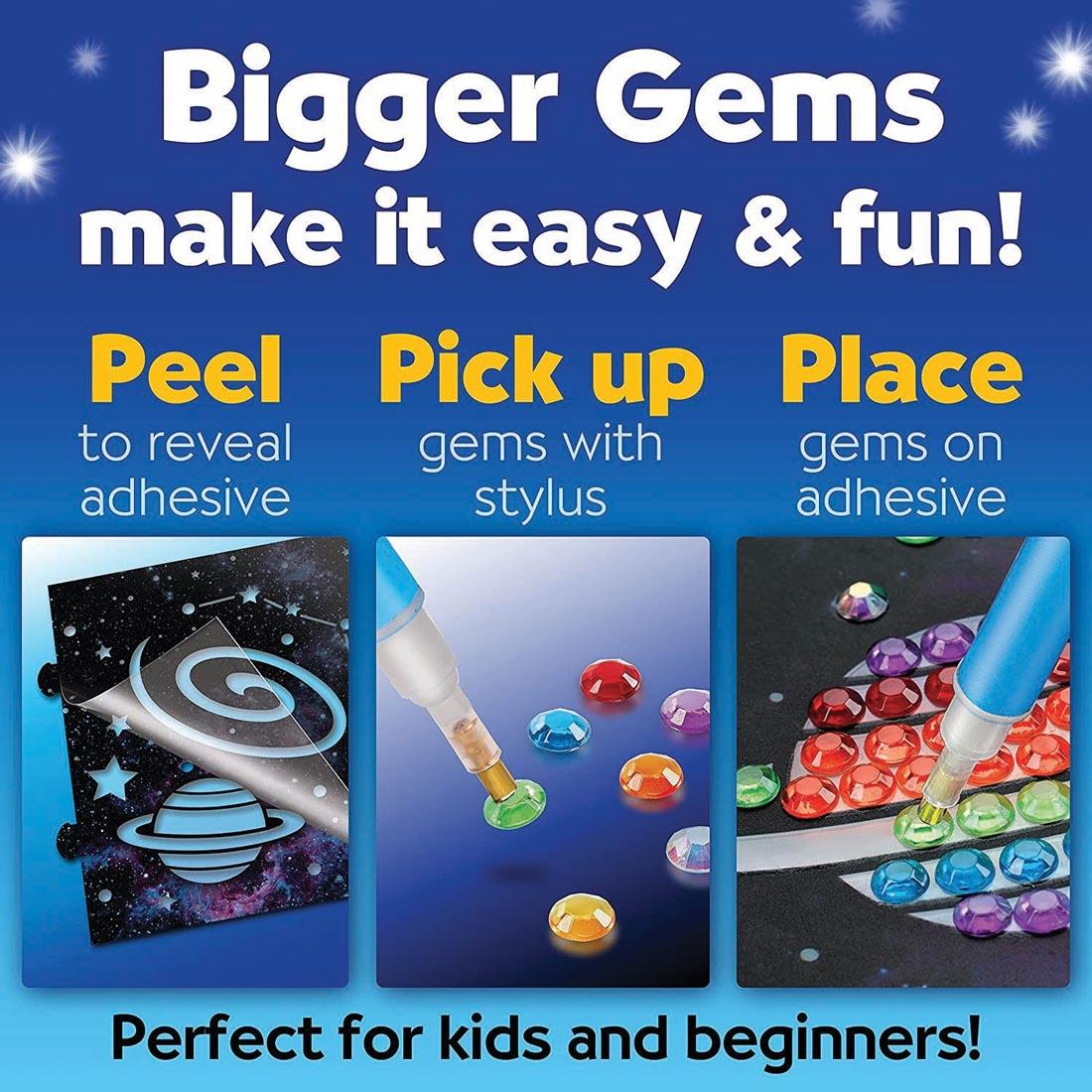 back of package of the Big Gem Diamond Painting Light Kit By Creativity For Kids